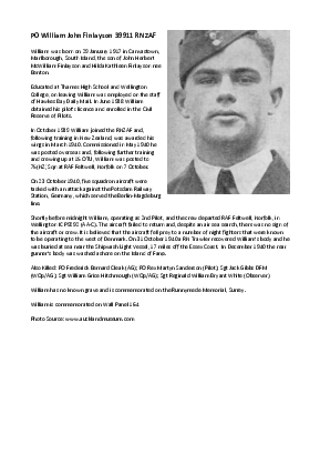 A preview of a PDF biography for Finlayson, William John